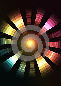 Circle digital pixel abstract background