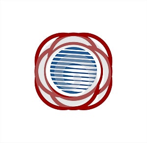 circle digital world data shape or globe logo and icon