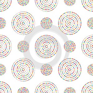 Circle dot colorful symmetry seamless pattern