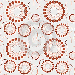 Circle dot seamless pattern coral terra cotta