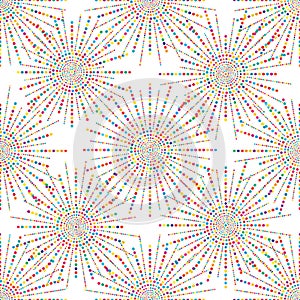 Circle dot sun ray seamless pattern