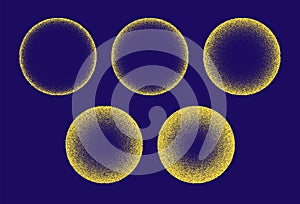 Circle dot vector pattern background digital explosion. Dot spray texture retro halftone grunge sphere.