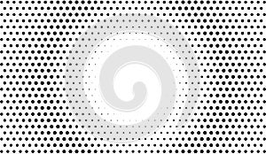 Circle dots vector background. Abstract halftone dotted round frame. Black and white minimal trendy pattern