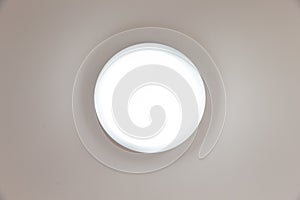 Circle downlight or ceiling light bottom view.