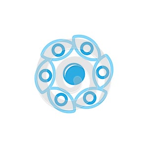 Circle eye visual symbol logo vector