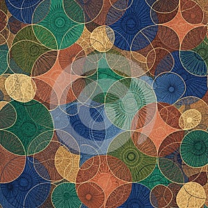 Circle features intricate, radiating lines resembling a geometric