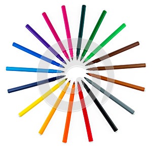 Circle of Felt-Tip Pens