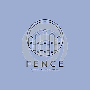 circle fences logo line art vector illustration design