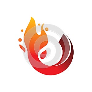 Circle fire flame motion shape logo design