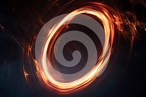 A circle of fire with a hole in the middle