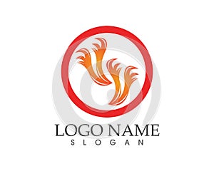 Circle fire icon logo design vector illustratiion