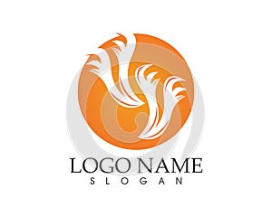 Circle fire icon logo design vector illustratiion