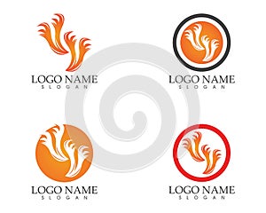 Circle fire icon logo design vector illustratiion