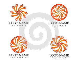 Circle fire icon logo design vector illustratiion