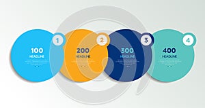 Circle first, second,third and fourth diagram, scheme, chart. 4 template for presentation. 3 steps options, elements, ingographic