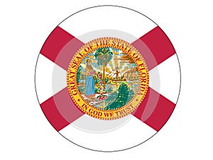 Circle Flag of USA State of Florida
