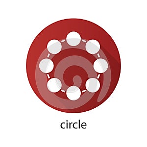 Circle flat design long shadow icon