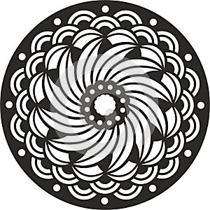 Circle floral alpona template vector photo
