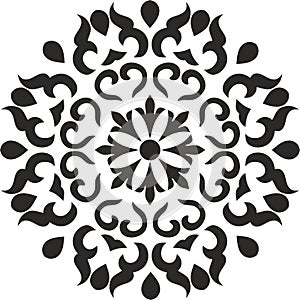 Circle floral alpona template vector photo