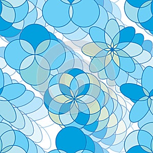 Circle flower line effect seamless pattern