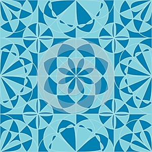 Circle flower ray symmetry seamless pattern