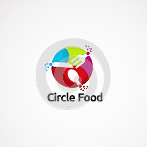Circle food with modern colorful logo designs concept, icon, element, and template for company