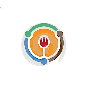 Circle fork restaurant logoDesign photo