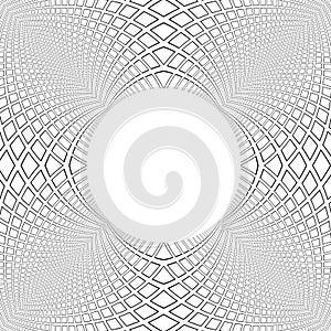 Circle frame. 3D illusion. Abstract op art geometric design