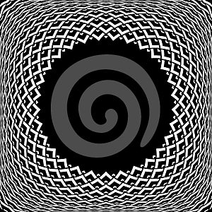 Circle frame. 3D illusion. Convex geometric pattern