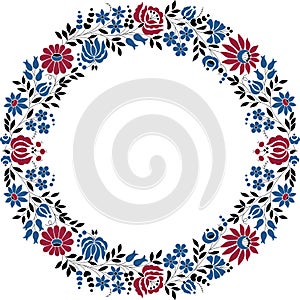 Circle frame folk pattern