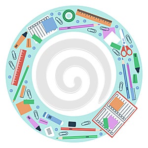 Circle frame for school stationery