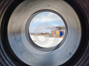 Circle frame in sunny clouds