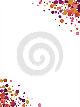 Circle frames are colored. Colored frame with a circle pattern on a white background. Frame with random bright circles