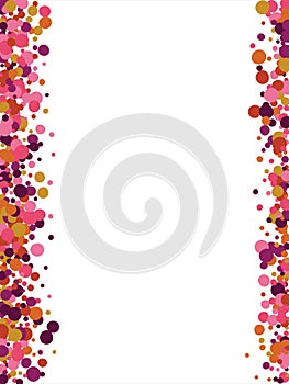Circle frames are colored. Colored frame with a circle pattern on a white background. Frame with random bright circles