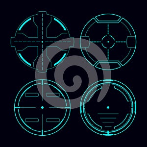 Circle Futuristic Target Elements Scanning crosshairs