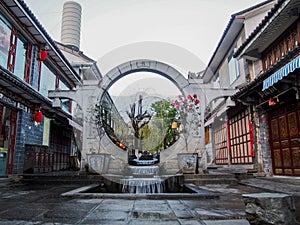 Circle Gate Fountain Old Town Dali Yunnan Province China