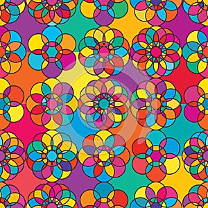 Circle geo circle symmetric colorful seamless pattern