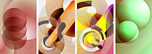 Circle geometric abstract vector posters. Vector Illustration For Wallpaper, Banner, Background, Card, Book Illustration