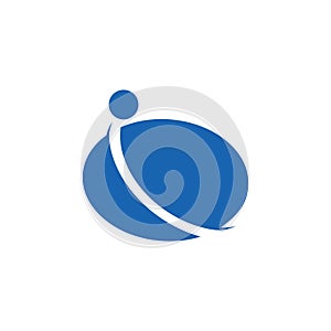 Circle geometric motion global business logo