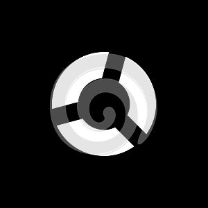 Circle geometric round triangle logo vector