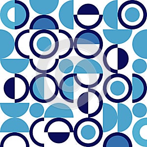 Circle geometric shapes seamless pattern abstract background