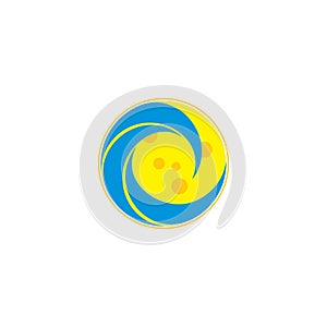 Circle geometric wave sun circle logo