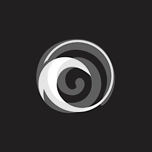 Circle geometric waves silhouette circle frame logo vector