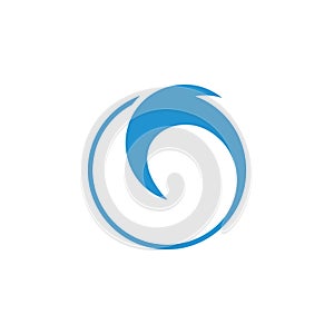 Circle geometric waves silhouette circle frame logo vector