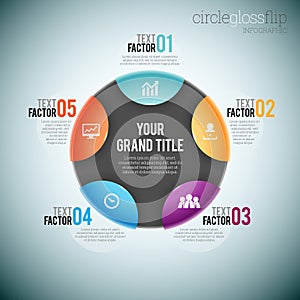 Circle Gloss Flip Infographic