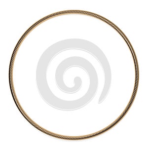 Circle gold rope 3d rendering