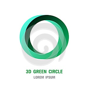 Circle green icon, geometric design logo illustration