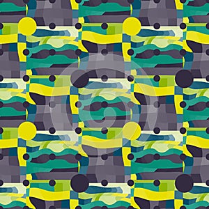 Circle grid and irregular backdrop seamless pattern