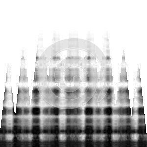 Circle halftone element, monochrome abstract graphic, prepress or generic concepts. Dotted gradient vector illustration photo