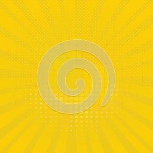 Abstract yellow halftone dots background in pop art style.